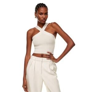 Aritzia Babaton Sculpt Knit Criss Cross Cropped Tank